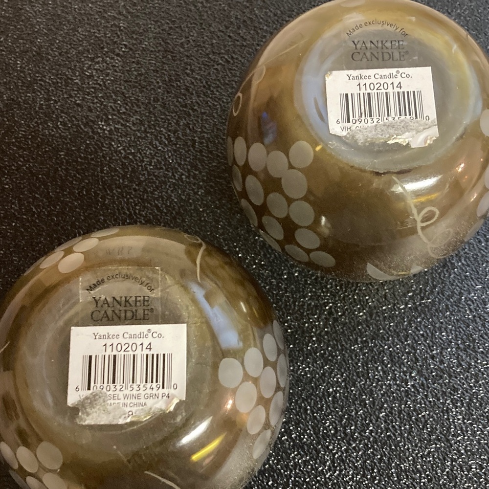 Yankee Candle Green Glass Candle Holders - Picture 2 of 2